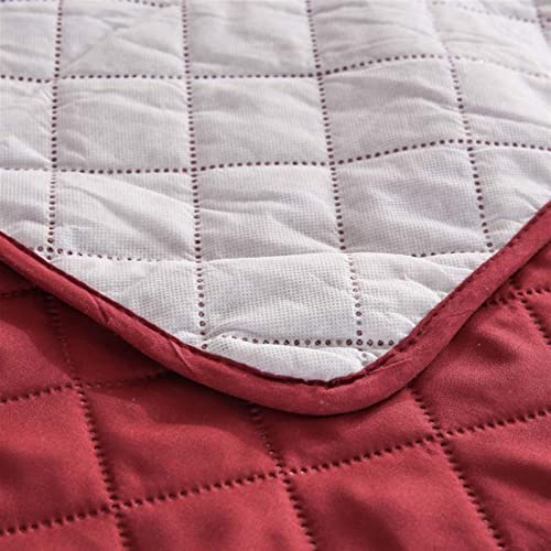 Cubierta de sofá de 2 plazas impermeable y funda protectora roja para reposabrazos 5
