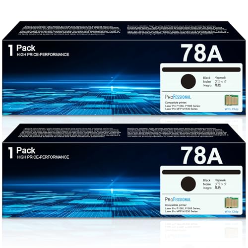 Cartucho de tóner negro 78A, paquete de 2 unidades | Repuesto para cartucho de tóner HP 78A para impresora Laser Pro P1606dn P1606 P1566 P1560 M1536dnf M1537dnf M1538dnf M1530 MFP | CE278A cartucho de