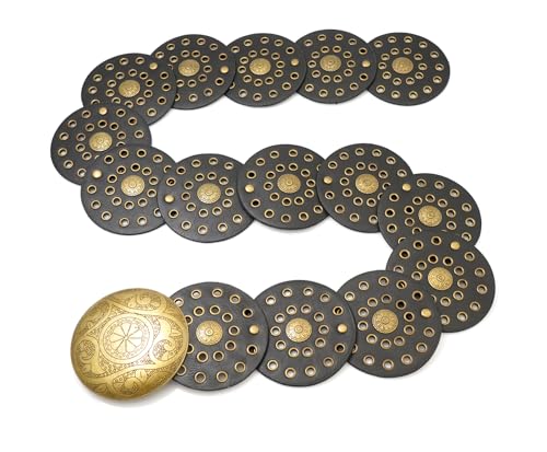 Gleamart Round Disc PU Leather Belt Vintage Western Cowboy Style Wide Belt Gift For Women3