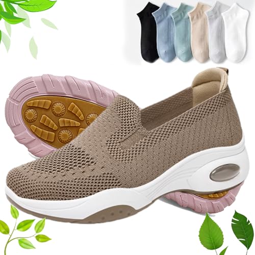 Orthoture Womens Shoes,Arch Support Non Slip Orthoture Shoes,Air Cushion Slip-On Walking Shoes