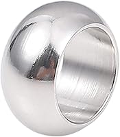 Vista 10 de Cuentas espaciadoras de acero inoxidable de 0.394 x 0.433 in ovaladas sueltas para hacer joyas de bricolaje, 10 unidades con agujero de 0.236