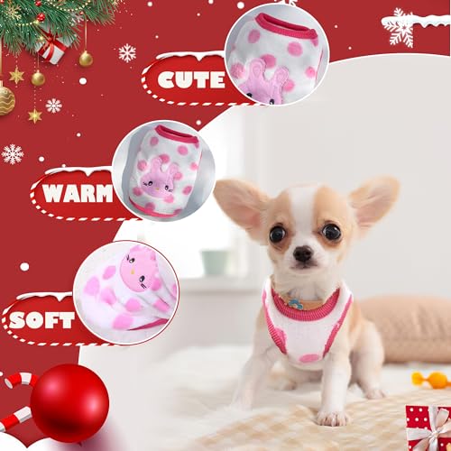 Hundepullover aus Fleece, Größe XXS, Chihuahua, niedlich, für den Winter, Größe XS, Dackel, 2 Stück