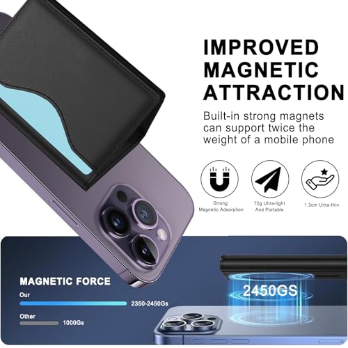 GDANIYJ Tri-Fold Magnetic Wallet Black - Image 3