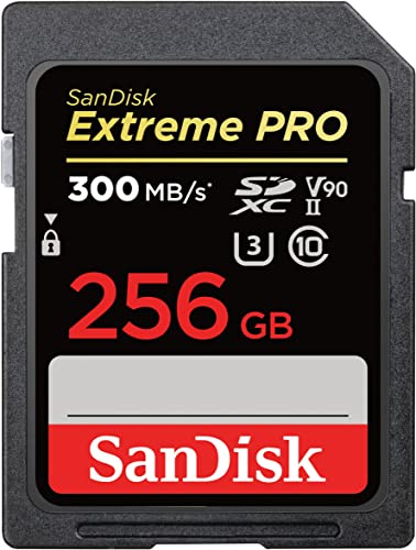 SanDisk 256 Go Extreme Pro, Carte SDXC jusqu'à 300 Mo/s UHS-II Class 10 U3 V90