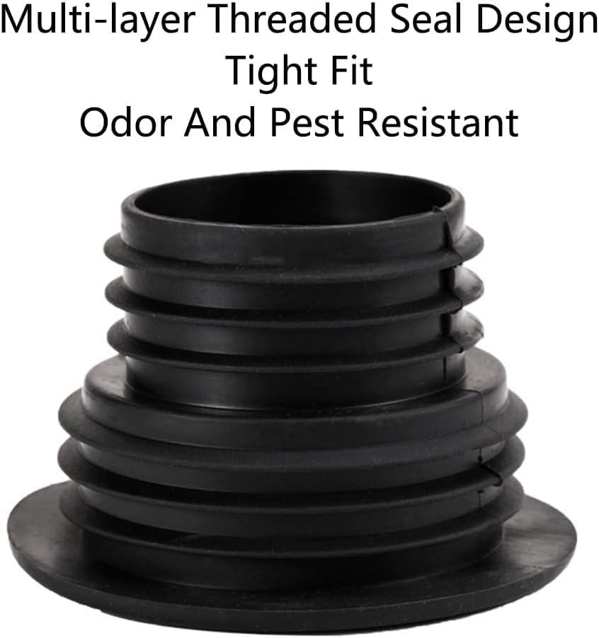 Image of Drain Pipe Seal Hose Silicone Plug,Silicone Sealing Plug Kitchen Pipe Sewer Seal Ring Washing Machine Drain Multipurpose Pipe Connector Bathroom Kitchen Laundry (Black)