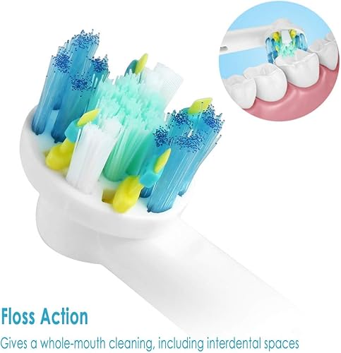 Miniatura 7 de Cabezales de repuesto compatibles con Oral-B-Braun, Floss Action, paquete de 4 cabezales de repuesto para cepillos de dientes eléctricos genéricos