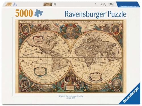 Ravensburger - Puzzle 5000 pièces - Mappemonde antique