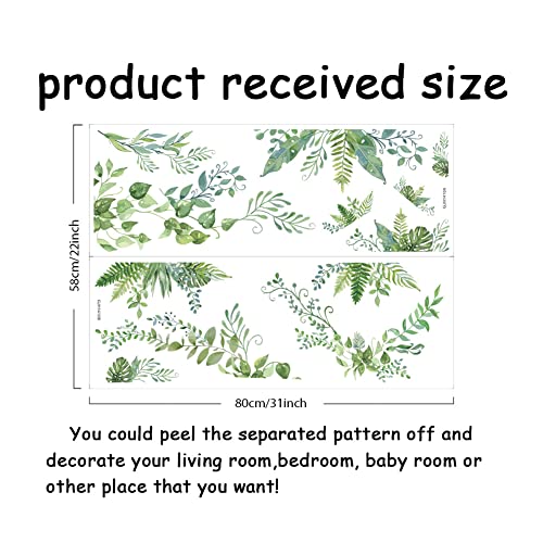 SUPERDANT Green Plants Wall Stickers Tropical Leaf Wall Decals Hanging Vines Peel and Stick Nursery Vinyl Art for Living Room Bedroom Balcony Corridor Window TV Florist - Image 2