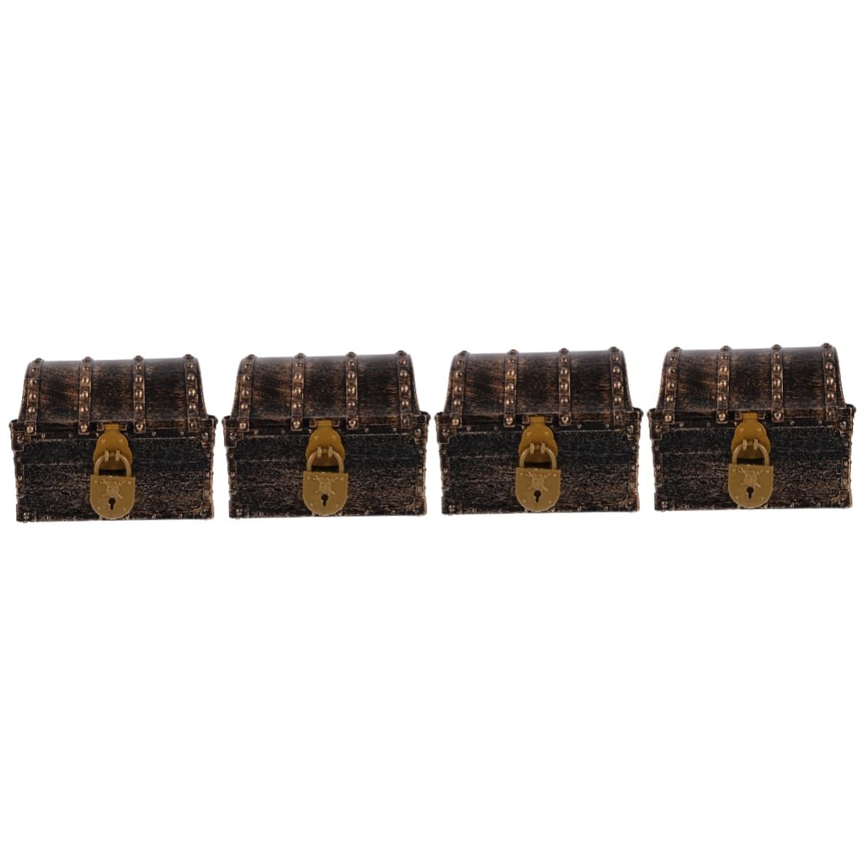 Coffre pirate vintage YARNOW multifonctionnel en lot de 4 boîtes décoratives