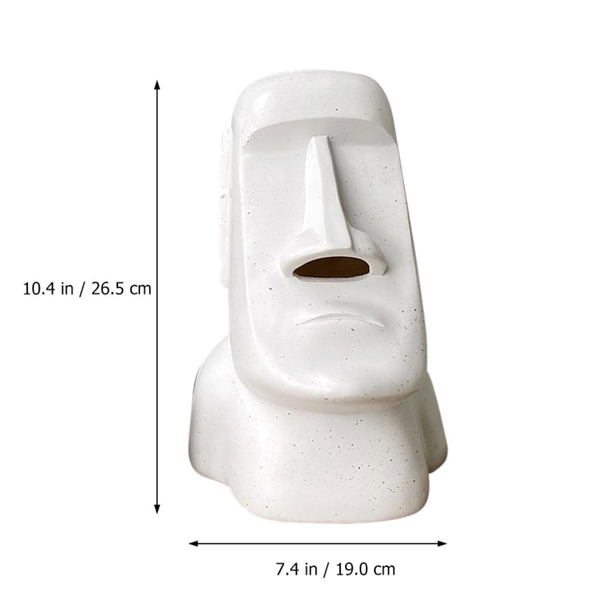 SECFOU Porta Fazzoletti Statua Moai in Resina Bianca Effetto Marmo Supporto Decorativo per Fazzoletti Design Creativo per Bagno e Casa