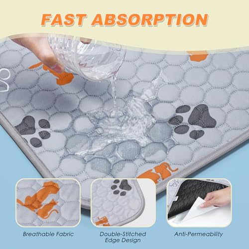 Image of Washable Pee Pads for Dogs, 4 Pack Reusable Puppy Pads, Waterproof Pet Pee Pads for Dog Potty Training, Extra Large Dog Pee Pads for Crate, Playpen, and Whelping, Orange 18 inchx24 inch