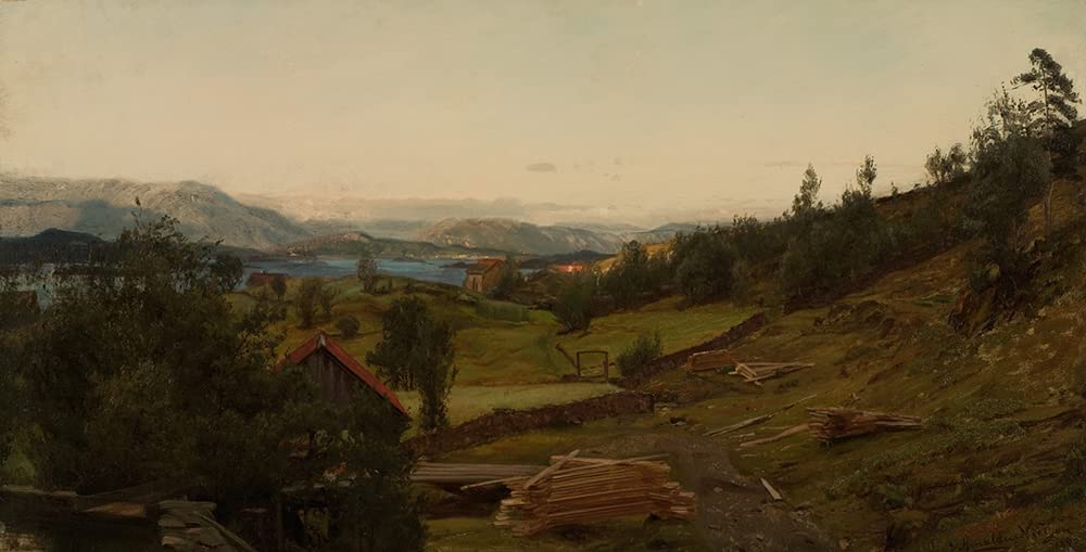 ArtDirect Evening, Stord (1890) 10x5 UnFramed Museum Art Print Poster Ready for Framing by Amaldus Nielsen (Norwegian, 1838 – 1932)