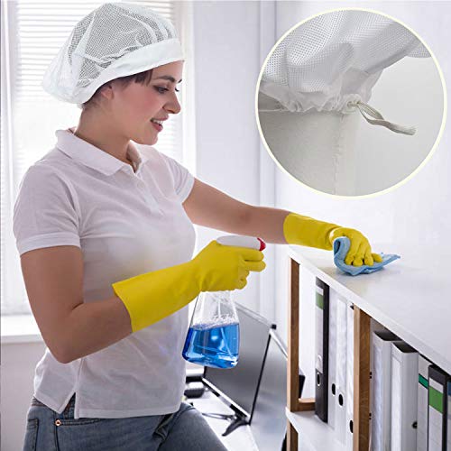 6/8/10 Pack Chef Hat Adult Adjustable Elastic Chef Cap Baker Kitchen Cooking Food Service Hair Nets Mesh Bouffant - Thumbnail 3