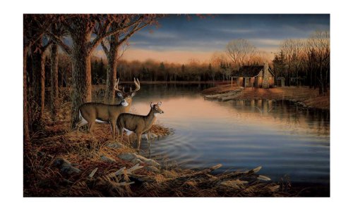 York Wallcoverings Lake Forest Lodge RA0169M Deer Mural, Multi