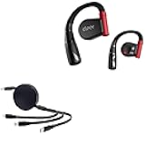 Cable Compatible with Cleer Arc II Sport - AllCharge PD miniSync (100W), Retractable High-Speed Charging Portable USB Cable - Jet Black