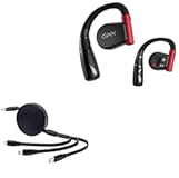 Cable Compatible with Cleer Arc II Sport - AllCharge PD miniSync &lpar;100W&rpar;&comma; Retractable High-Speed Charging Portable USB Cable - Jet Black