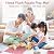 DSJBGSS Playmat 10 Pcs Interlocking Carpet Tiles,Plush Foam Square Floor Mats Set,Interlocking Fluffy Tiles Square Puzzle Play Mat, 12X12inch(Light Blue+Light Coffee)