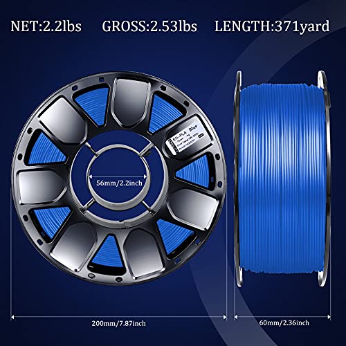 PLA 3D Printer Filament, Creality Ender Series,Upgrade Stronger Toughness Printing Consumables,Dimensional Accuracy +/- 0.03 mm, 1 kg Spool, 1.75 mm, Fit Most FDM Printer,Blue