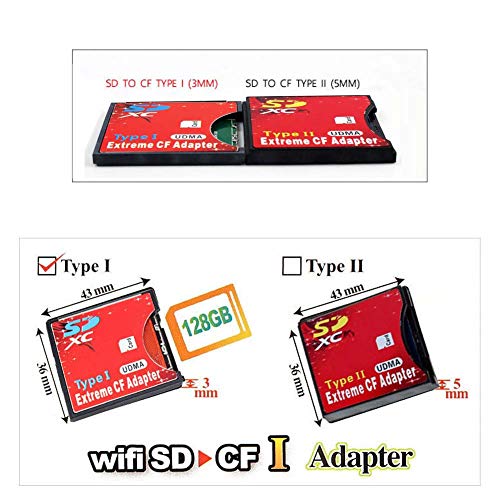 Abuycs SD CF Extreme Card Adapter Wireless WiFi SD MMC SDHC SDXC Slot to CF Type I Compact Flash Memory CF Card Adapter Reader Writer High Speed for SLR Camera