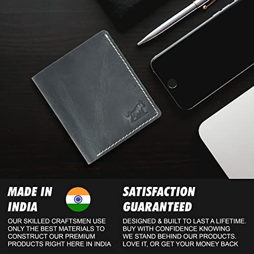 Image of SKiDE Max Hunter Slim Wallet for Men | Small Wallet for Men & Women | Minimalist Wallet & Thin Wallet | Bifold Wallet for Men (Brandy) (Turquoise Blue)