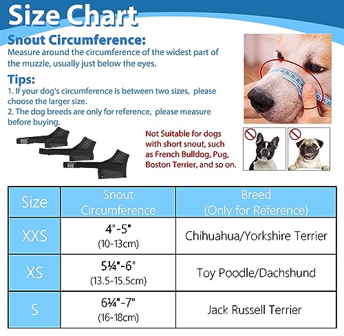 LUCKYPAW Dog Muzzle Suits for Small Medium Large Dogs, Mesh Muzzle Pack for Dogs Anti Biting Chewing, Breathable Dog Muzzle Sets with Adjustable Strap for Grooming Walking Vet Visiting(3 Pieces)