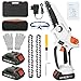 Teanyotink Mini Motosega, 6 Pollice Motosega Cordless Lcd Display Digitale - Elettrico Albero Giardino Rifilare Motosega Con Caricabatterie, 2 Batterie Da 21v, Legno Taglio Sega Con Luce LED