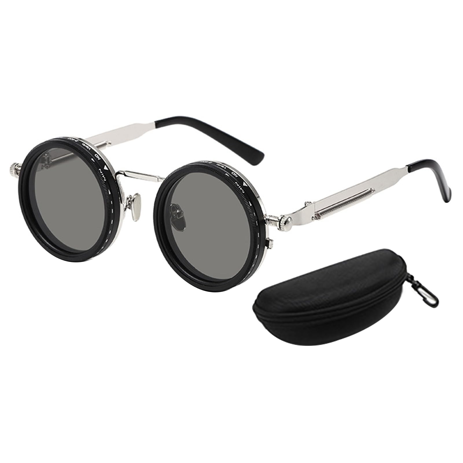 matumou Adjustable Tint Polarized Sunglasses 1-9 Gear Round Glasses with ND Filter Lenses for Men UV Eyewear for Beach Travel