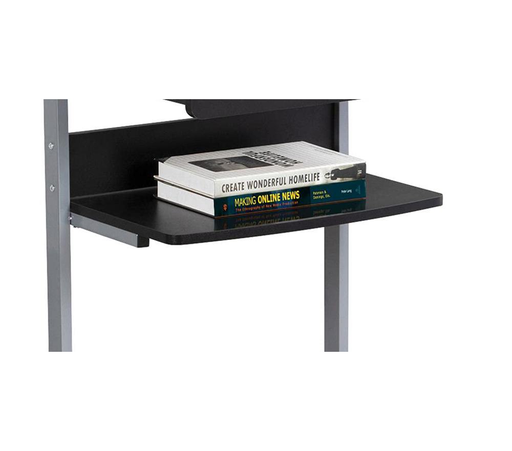 Scrivania Topeakmart Con Rotelle | Taupe Legno | 56x51x80 Cm | Cassetto E Ripiani | Mobile E Compatta Per Piccoli Spazi - 3