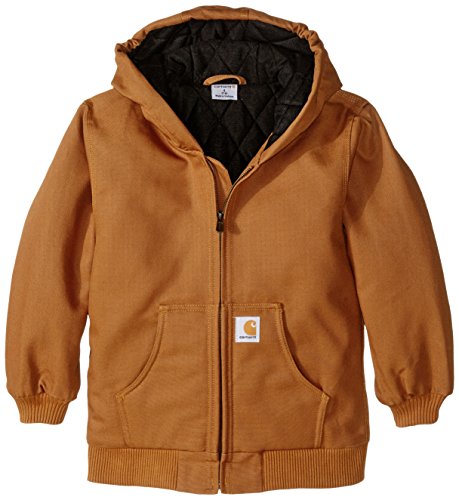 Carhartt boys Active Quilt Lined Coat outerwear jackets, Carhartt Brown Flannel Lined, Small US