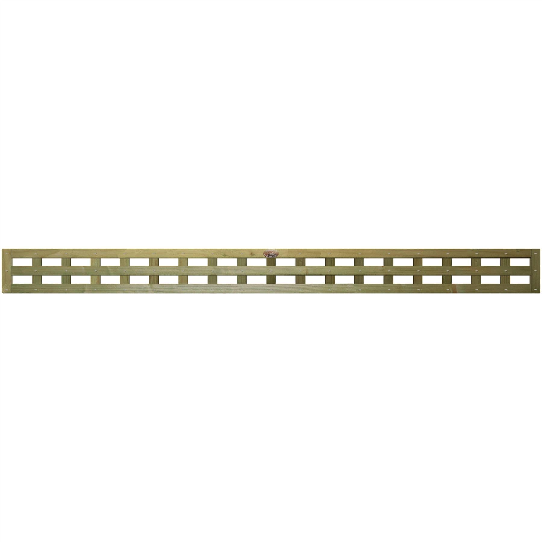 Premier Garden Supplies Pressure Treated (Tanalised) Privacy Square Flat Top, 6Ft X 0.5Ft Wooden Fence Panel Trellis Topper, Extender For Garden Fencing | Decorative Boundary Wall Lattice Extension (Wide: 182.8Cm X High: 15.5Cm)