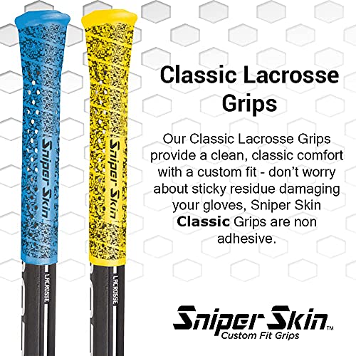 SNIPER SKIN Lacrosse Grips - Waterproof Replacement Grip Wrap- Perfect Team Swag- Easy to Install, Strong Sports Grip - Blue Shadow