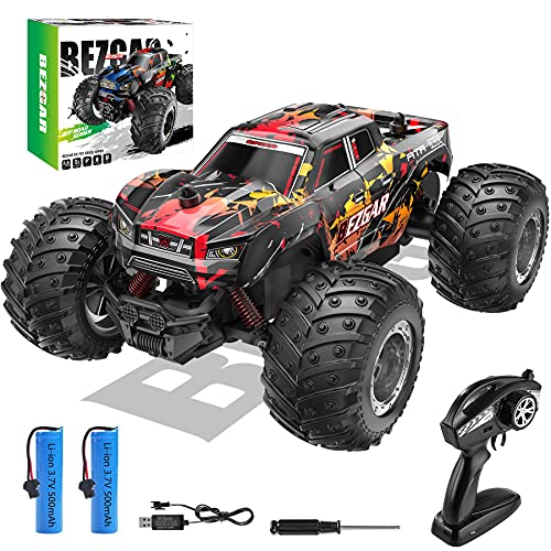 BEZGAR 20 Toy Grade 1:20 Scale Remote Control Car,2WD Top Speed 15 Km h Electric Toy Off Road 2.4GHz RC Monster Vehicle Truck Crawler with Two Rechargeable Batteries for Boys Kids and Adults