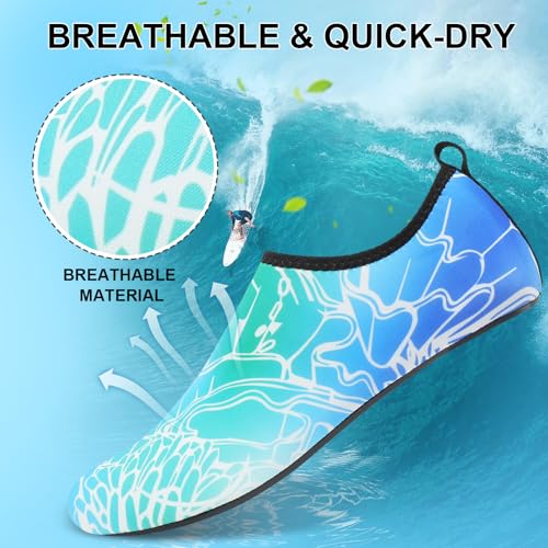 Mens Womens Water Shoes Quick Dry Barefoot Shoes Non-Slip Aqua Socks for Beach Swim Wave3