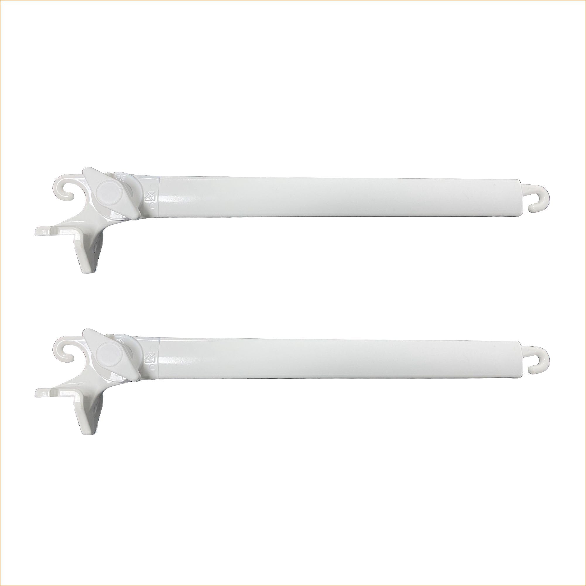 FRAMIG® Coppia braccetti in alluminio per tenda da sole a caduta. (1 - Bianco, Sporgenza 70 cm.)