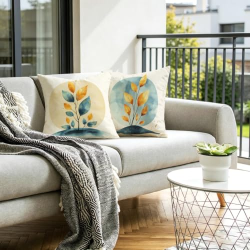 Housse de coussin 60x60 extérieur imperméable en lin lot de 2 - 7