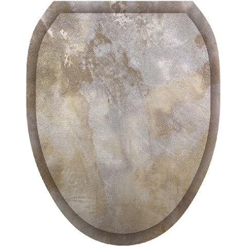 Toilet Tattoos, Toilet Seat Cover Decal, Silver Stone, Size Elongated Cover