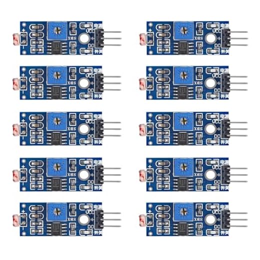 DIANN 10pcs 5MM LDR Photosensitive Sensor Module 3 Pins Light Dependent Resistor Sensor Module Digital Light Detection LM393