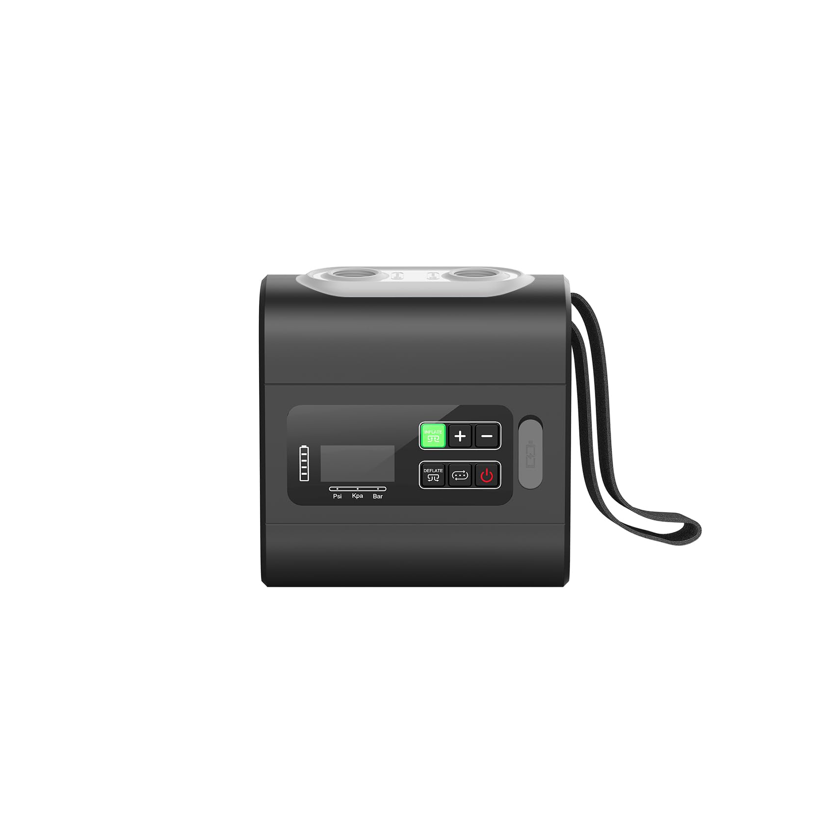 Nilox Air Pump NXOUTDOORPUMP, Tragbarer Luftkompressor Elektrisch Wiederaufladbar, Inflator mit Inflate/Deflate 22 PSI, 5000 mAh Akku, LCD Display, Kompressor Zubehör, für SUP Kajak Camping