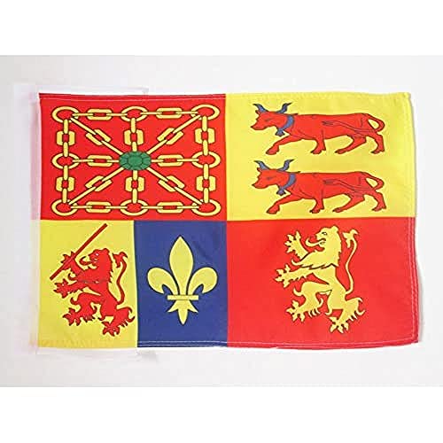 AZ FLAG, French Department of Pyrénées-Atlantiques Flag, 18'' x 12'', 100% Polyester Pyrenean Small Banner with Two Cords