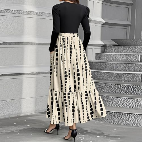 Womens Long Sleeve Maxi Dress Elastic Wasit 2025 Wedding Guest A Line Dresses Flowy Bohemian Casual Fall Winter Dress3