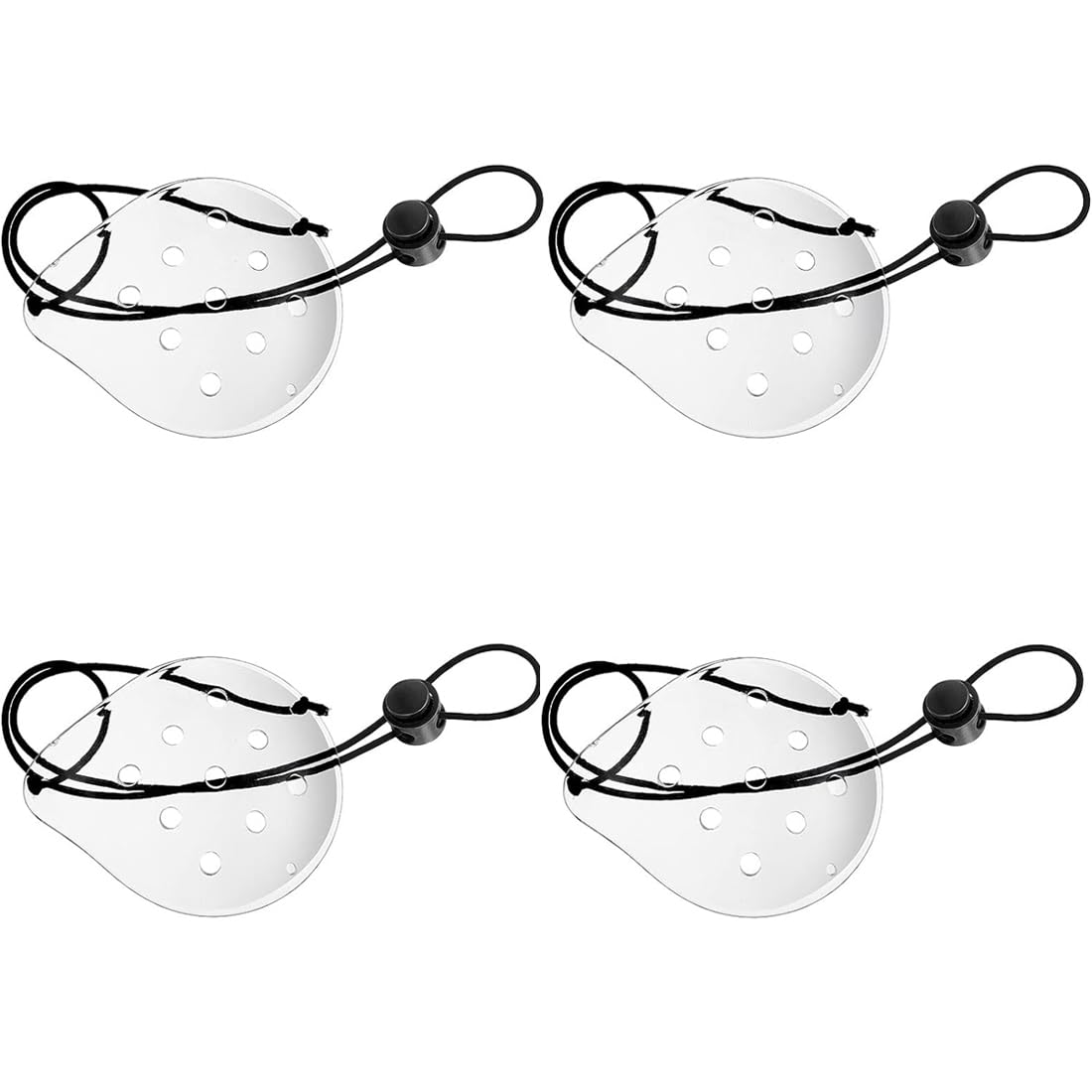 EIHI 4pcs Maschera oculare trasparente, conchiglia protezione occhi maschera oculare porosa in plastica con retrattile, traspirante maschera oculare, traspirante per uomini e donne