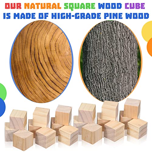 Geetery 200 Pcs Unfinished Wooden Blocks For Crafts 1 Inch Mini Blank Wood Cubes Natural Pine Solid Wood Squares For Diy Arts Craving Painting Projects Gifts Decoration Supplies #TOP2