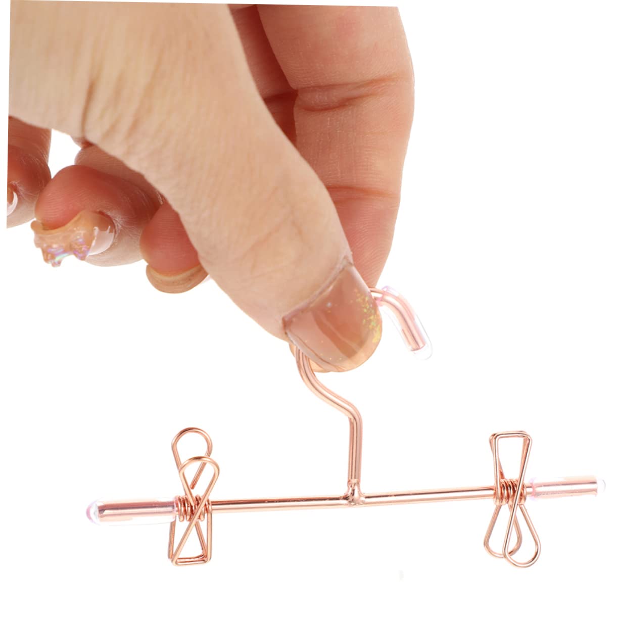 MUCKLILY 2sets 6pcs Mini Doll Clothes Hangers for Organizing Doll Wardrobes Tiny Hangers for Displaying Fashion Outfits Mini House Decor 6pcs*2