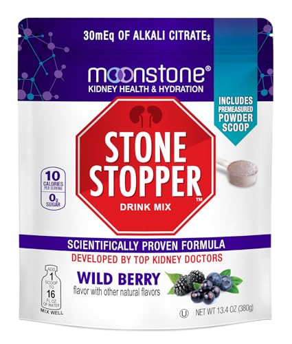 Stone Stopper Drink Mix, Wild Berry, Kidney Stone Prevention, Calcium Oxalate Protector, Alkali Citrate Support, Developed by Urologists to Improve Hydration and Support Kidney Health, 30 Day Supply