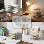 DCA 4 Tier Clear Desk Organizer, Stackable Paper Tray, Desktop File Sorter - Image 6