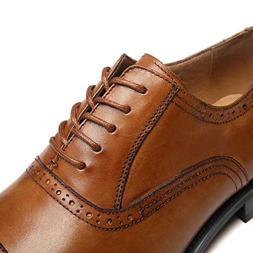 Image of Men's Cap Toe Lace up Oxford Dress Shoes Posh-1-tan