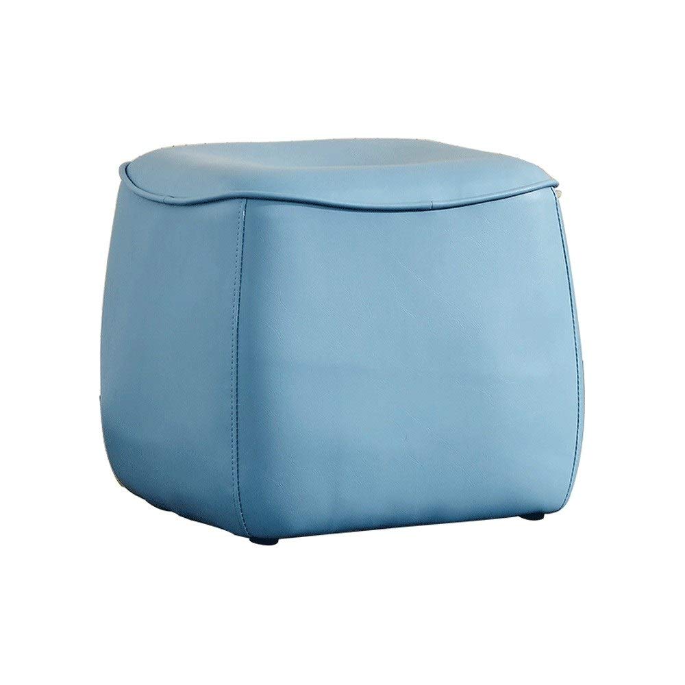 Reposapiés de piel sintética – Otomano de poliuretano suave para sala de estar y dormitorio, asiento versátil y banco de cambiador, elegante taburete de maquillaje