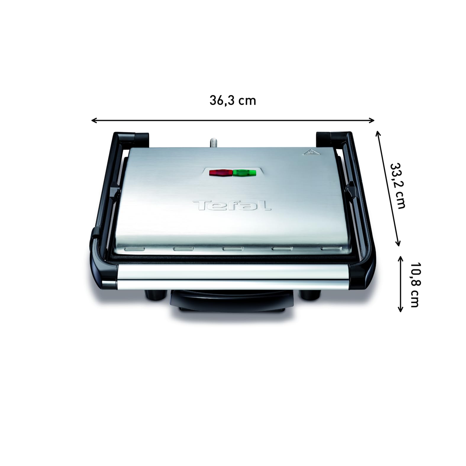 Tefal Inicio GC241D Kontaktgrill, Elektrogrill, 2000W, Antihaftbeschichtete Grillplatten, Edelstahl/Schwarz