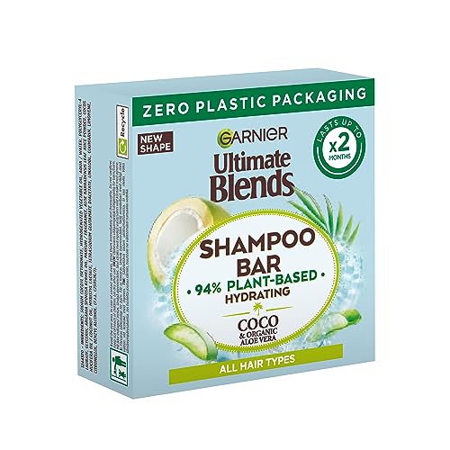 Garnier Ultimate Blends Coconut Hydrating Shampoo Bar with Aloe Vera for Normal Hair, 60g