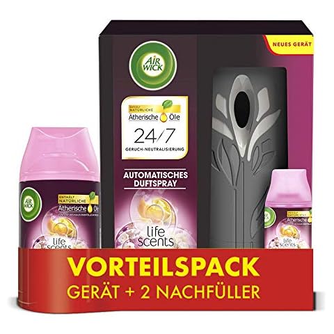 Air Wick Freshmatic Max - Vorteilspack mit Gerät und 2 Nachfüllern - Batteriebetrieben - Duft: Sommervergnügen - 2 x 250 ml Nachfüller + Gerät in Schwarz Cover